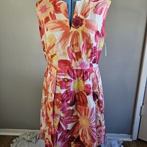 Kim Rogers 18 Floral Pink and Yellow NWT Dress